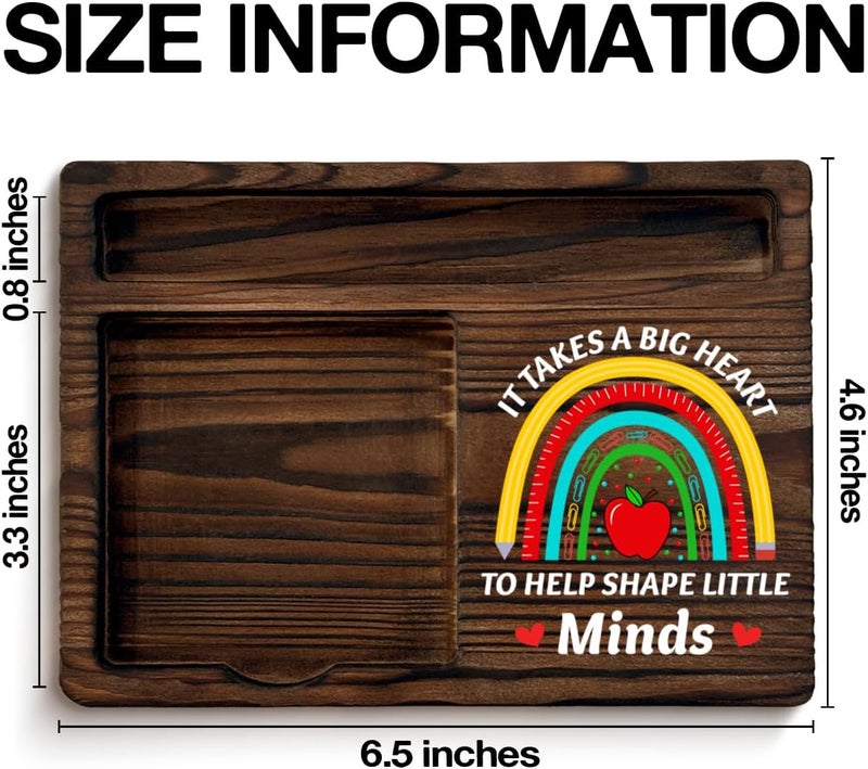 YGBF Thank You Teacher Gifts for Women Men, Teacher Appreciation Gifts for Birthday Retirement, It Takes a Big Heart to Shape Little Minds Sticky Note Holder Home Office Decor Keepsake - Image 2